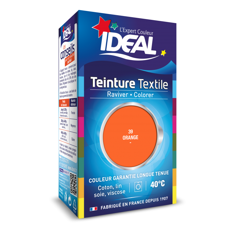 Teinture machine pour tissu Idéal orange 39 - Teintures pour tissu en coton