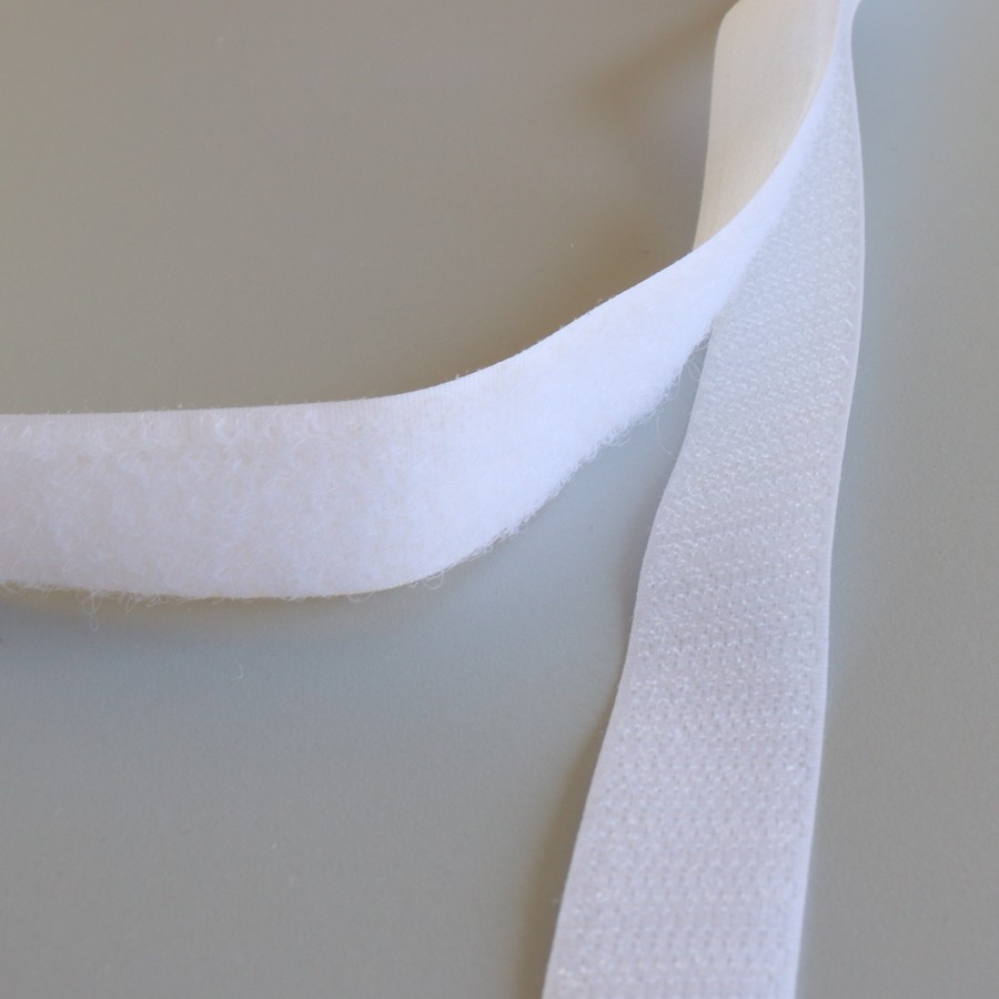 Ruban scratch à coudre ou à coller - Blanc - 20 mm - 5 m - Velcro