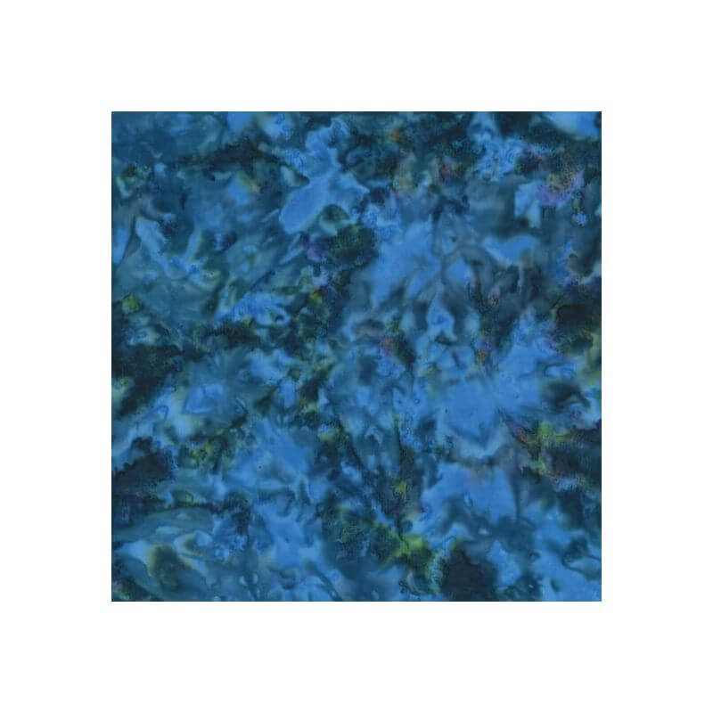 Tissu batik  marbr  bleu  lapis