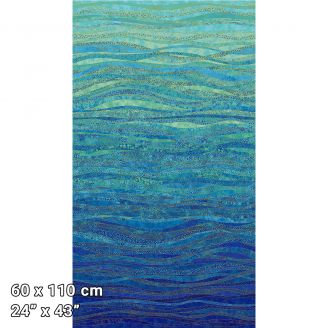 Tissu patchwork vagues bleues en dégradé - Gingko Garden