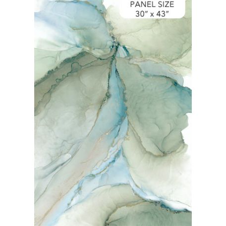 Panneau de tissu patchwork aquarelle bleu sauge - Midas Touch