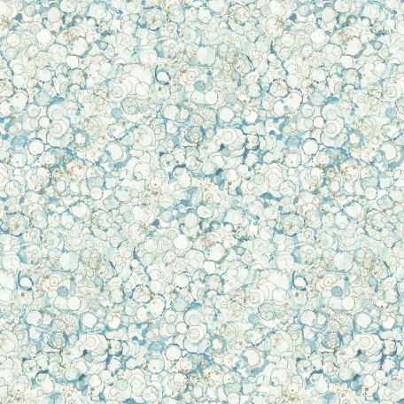 Tissu patchwork bulles bleu sauge - Midas Touch