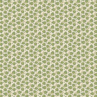 Tissu patchwork feuille-coeur vert écru - Joy d'Edyta Sitar