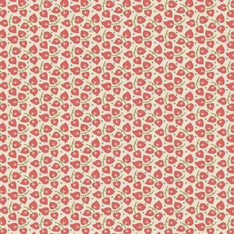 Tissu patchwork feuille-coeur rose - Joy d'Edyta Sitar