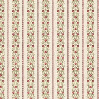 Tissu patchwork écru guirlandes de fleurs - Joy d'Edyta Sitar
