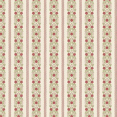Tissu patchwork écru guirlandes de fleurs - Joy d'Edyta Sitar