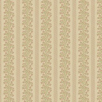 Tissu patchwork beige guirlandes de gui- Joy d'Edyta Sitar