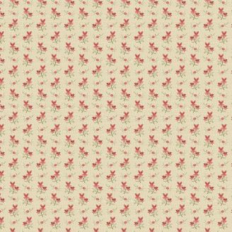 Tissu patchwork écru poinsettias roses - Joy d'Edyta Sitar