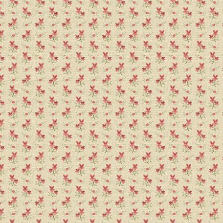Tissu patchwork écru poinsettias roses - Joy d'Edyta Sitar