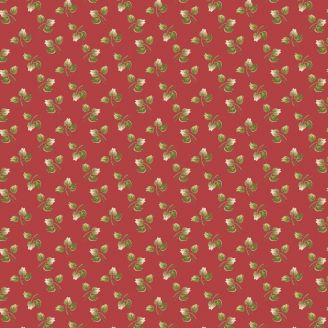 Tissu patchwork rouge branche à 3 feuilles - Joy d'Edyta Sitar
