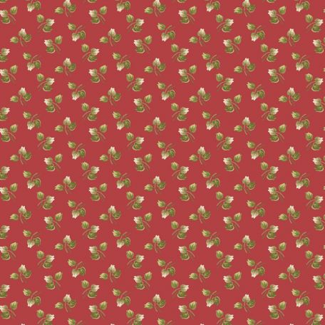 Tissu patchwork rouge branche à 3 feuilles - Joy d'Edyta Sitar