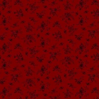 Tissu patchwork rouge foncé bouquets de roses - Autumn Farmhouse de Kim Diehl