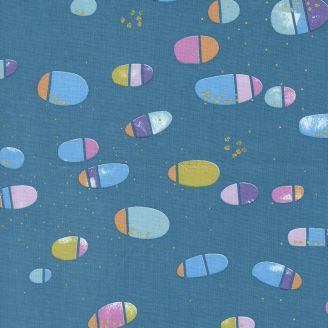 Tissu patchwork bleu sarcelle capsules multiclores - Flirtation de Zen Chic