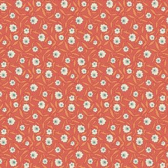 Tissu patchwork vermillon fleur de coton - Flower Box de Renée Nanneman