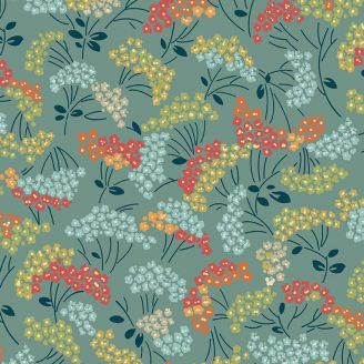 Tissu patchwork bleu canard myosotis - Flower Box de Renée Nanneman