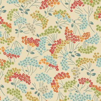 Tissu patchwork écru myosotis - Flower Box de Renée Nanneman