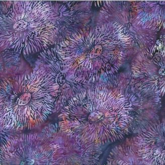 Tissu batik violet chrysanthème