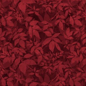 Tissu batik rouge bordeaux à feuilles