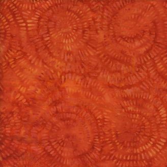 Tissu batik grande largeur cercles concentriques orange (270 cm)