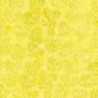 Tissu batik jaune citron fleur ton-sur-ton