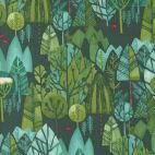 Tissu patchwork vert foncé arbres feuillus et persistants - Winterly de Robin Pickens