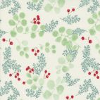 Tissu patchwork blanc branches de houx - Winterly de Robin Pickens