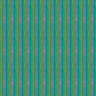Tissu patchwork vert rayures de fils - Whiskers