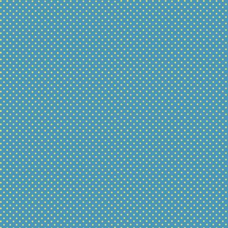 Tissu patchwork minis pois jaunes fond bleu