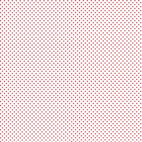 Tissu patchwork minis pois rouges fond blanc