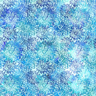 Tissu patchwork chrysanthèmes bleus