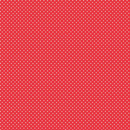 Tissu patchwork minis pois blancs fond rouge