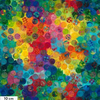 Tissu patchwork multicolore à bulles - Paper Trees de Sue Penn