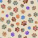 Tissu patchwork crème grandes pattes de chat multicolores - Quilt Room Kitties