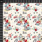 Tissu patchwork enfants jouant dans la neige - Winter in Snowtown