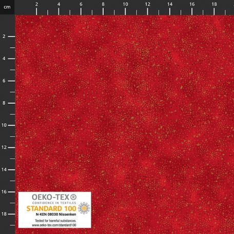 Tissu patchwork rouge foncé et poudre d'or - We love Christmas