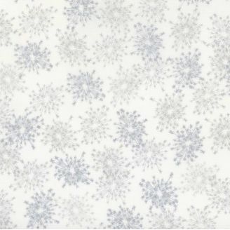 Tissu patchwork écru explosions d'étoiles argentées - We Love Christmas