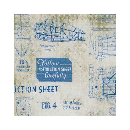 Tissu patchwork maquettes d'avions - Foundations de Tim Holtz