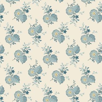 Tissu patchwork bleu clair fleur originale - Beach House d'Edyta Sitar