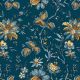 Tissu patchwork bleu foncé grandes fleurs - Beach House d'Edyta Sitar