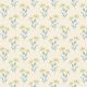 Tissu patchwork écru fleur beige et bleue - Beach House d'Edyta Sitar