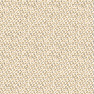 Tissu patchwork ivoire petite fleur beige - Petite Jeanne