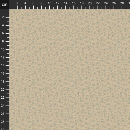 Tissu patchwork taupe fleurs gris bleuté - Petite Jeanne