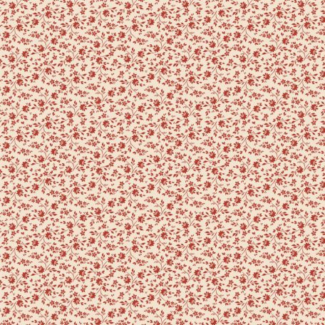 Tissu patchwork blanc petites fleurs rouges - Petite Jeanne