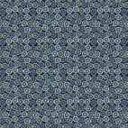 Tissu patchwork bleu indigo pâquerettes écrues - Banyan