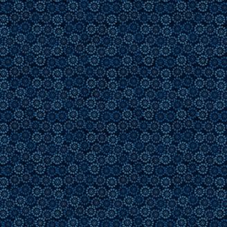 Tissu patchwork bleu indigo pâquerettes bleues - Banyan