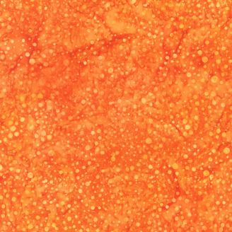 Tissu batik orange et pois confettis 