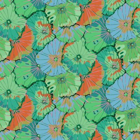 Tissu patchwork - Emeraude Feuilles de Lotus (Lotus Leaf) - Philip Jacobs