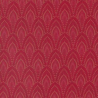 Tissu patchwork Rouge et Feuilles Dorées - Pine Valley de BasicGrey