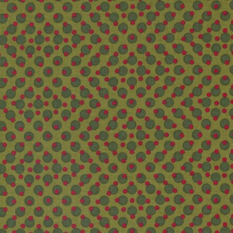 Tissu patchwork Vert et Arbres à pois rouge- Pine Valley de BasicGrey